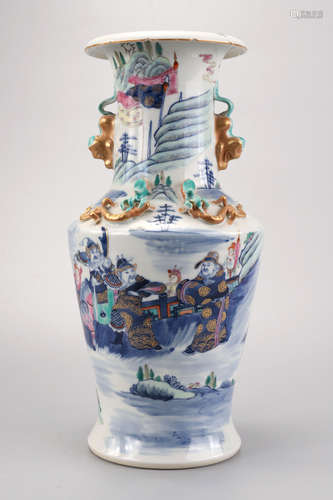 A Blue and White Bottle Vase