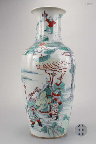 A Doucai Figures Bottle Vase