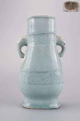 A Hutian Glazed Squared Vase