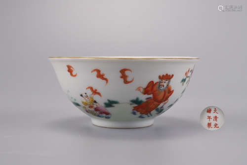 A Famille Rose Figures Bowl