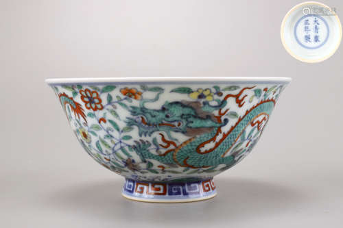 A Doucai Dragon Bowl