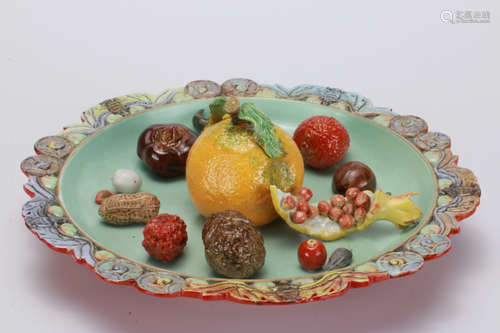 An Imitation Porcelain Fruit Tray