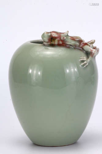 A Celadon Glazed Chilong Water-pot