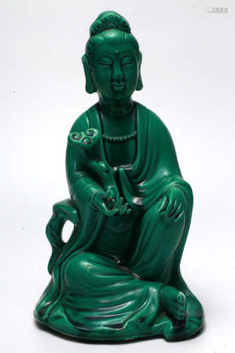 A Peacock Green Guanyin