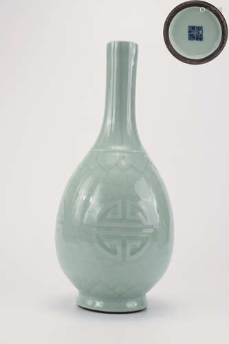 A Celadon Glazed Bottle Vase