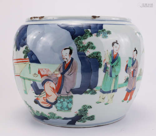 A Famille Verte Figures Jar