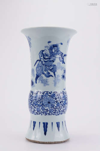 A Blue and White Zhongkui Beaker Vase