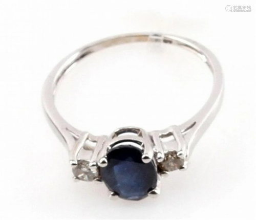 10KW .20CTW BLUE SAPPHIRE DIAMOND RING