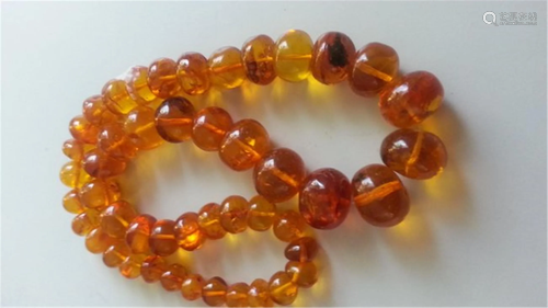 Natural ANTIQUE BUG AMBER necklace