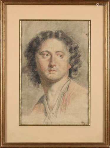 French School circa 1800 Portrait of a man Black and sanguine pencil 43 x 28.5 cm Insolated, spots