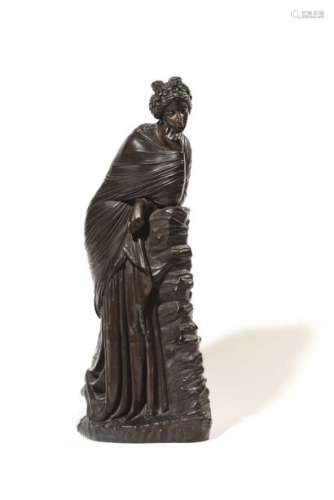 Large bronze figure with brown patina representing Polymer according to the Antiquity, stamped with the Collas Mechanical Reduction. Signed Barbedienne fondeur. Mid 19th century. H : 56 cm