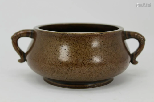 18th Century Chinese Bronze Censer, Signed