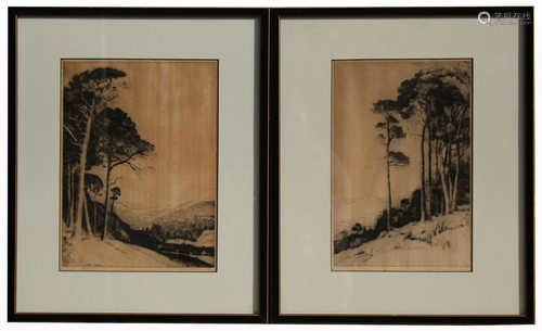 (2) John George Mathieson Etchings