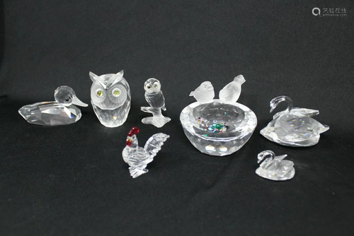 (7) Swarovski Crystal Bird Figures