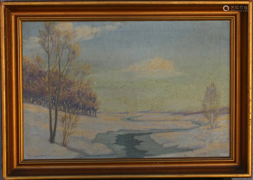 Ben Hallberg (20th C.) Winter Landscape