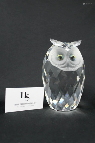 Rare Large Swarovski Crystal Owl, Original Case