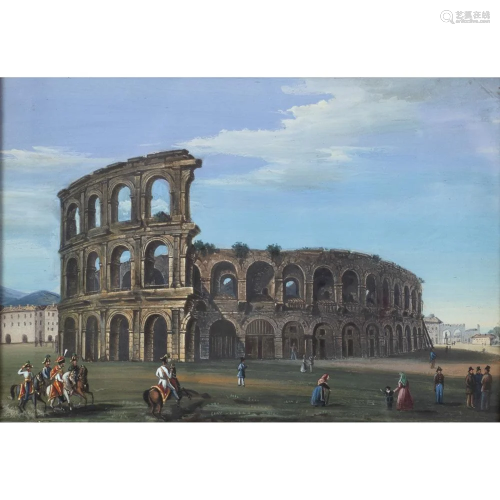 Roman painter 19th century 17x25 cm.