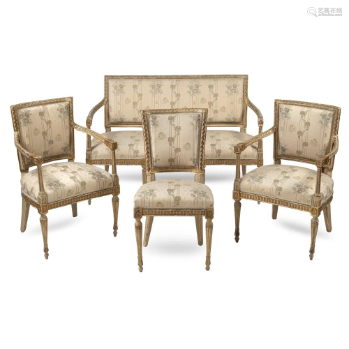 Gilt and lacquered wooden 4-piece suite Italy, 18th