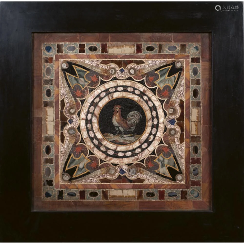 Polychrome marble panel Italy, 19th-20th century 70x70