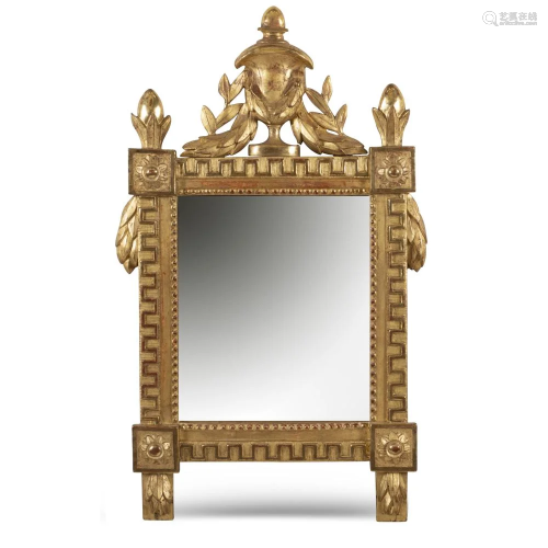 Gilt wood mirror France, 18th-19th century 75x45 cm.