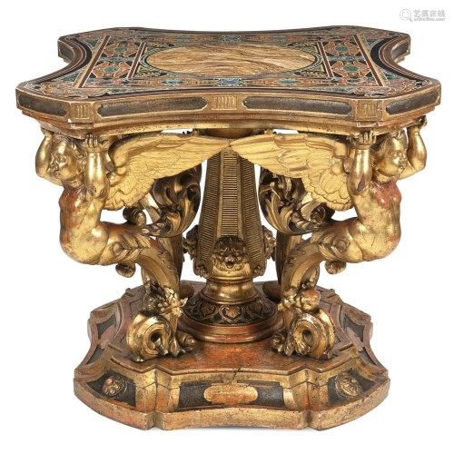 Important gilt wood centre table