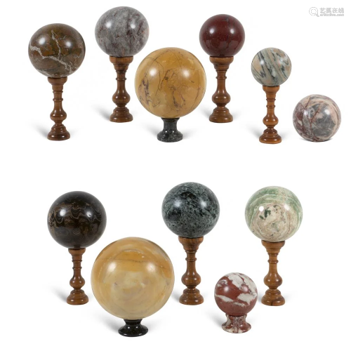 Collection of spheres in different marbles (11)