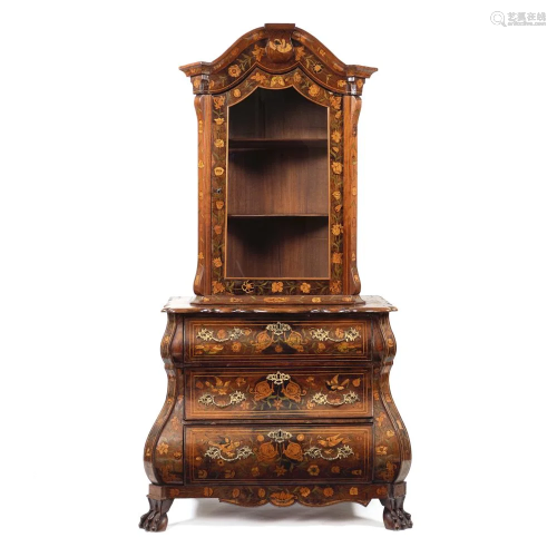 A two-body walnut furniture Holland, 18th century