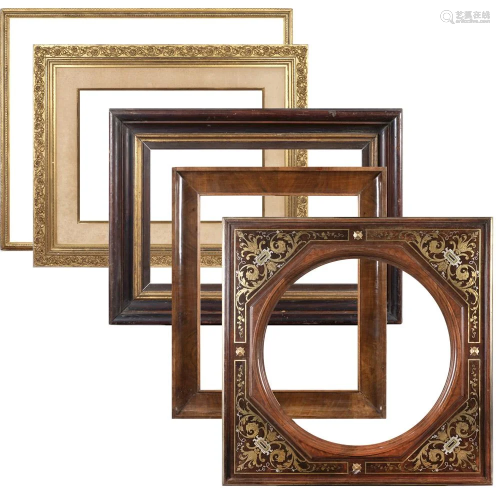 Group of five frames 19th-20th century