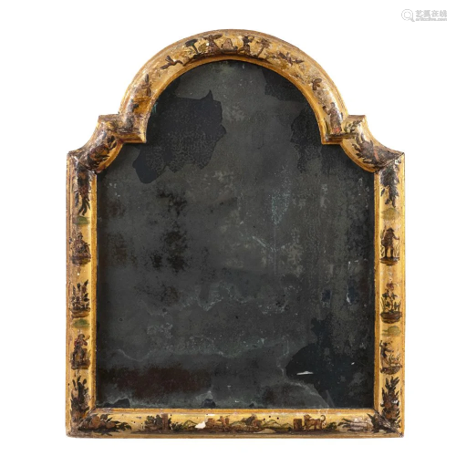 Lacquered wood table mirror Italy, 18th century 49x40