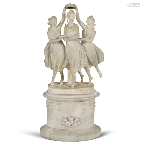 Alabaster group Italy, 19th-20th century 40,5x20x1…
