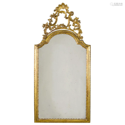 Gilt wood mirror 20th century 115x51 cm.