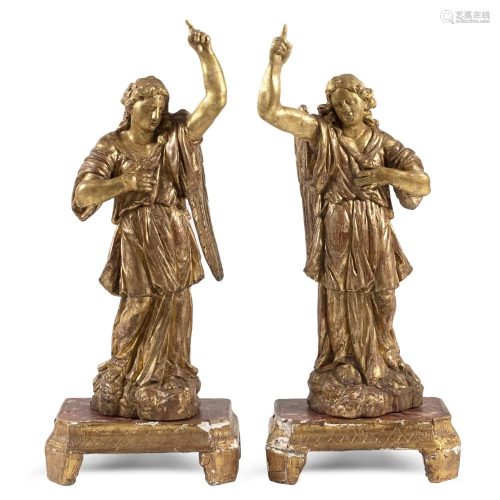 Pair of inlaid giltwood sculptures Rome, 17th-18th
