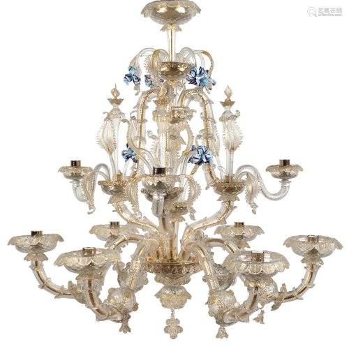 Rezzonico Murano glass chandelier 20th century 100x…