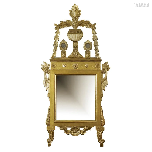 A giltwood mirror Italy, 20th century 130x62 cm.