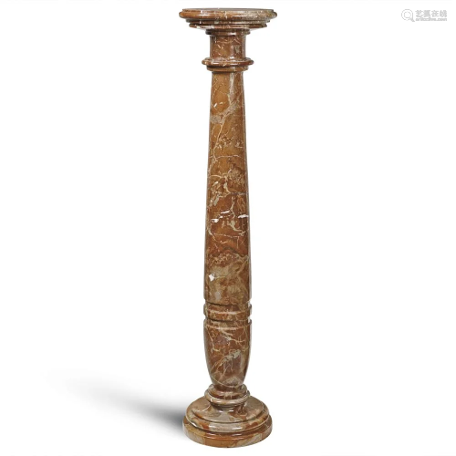 Alicante red marble column 20th century h. 104 …