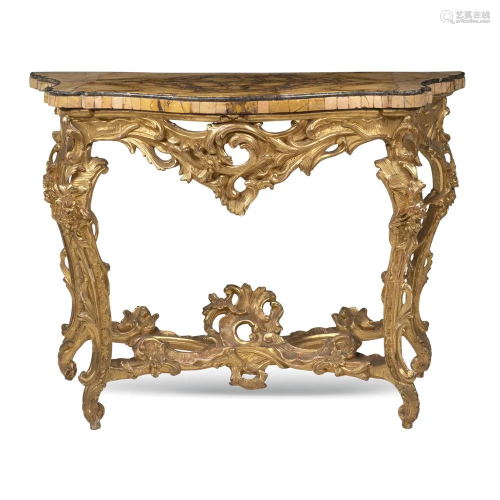 Giltwood console Italy, 18th-19th century 98x135x67…