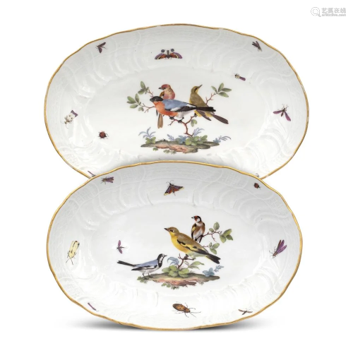 Meissen, group of porcelain hors doeuvre plates …