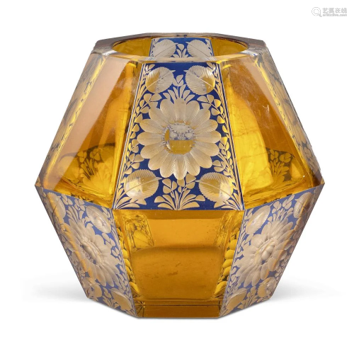 Cut crystal vase Bohemia, 19th-20th century h…