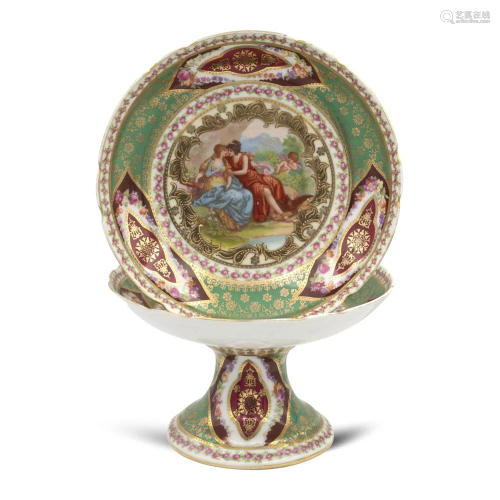 Pair of polychrome porcelain stands Vienna, early…