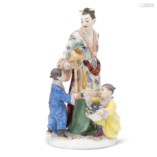 Meissen, polychrome porcelain group Germany, 20th