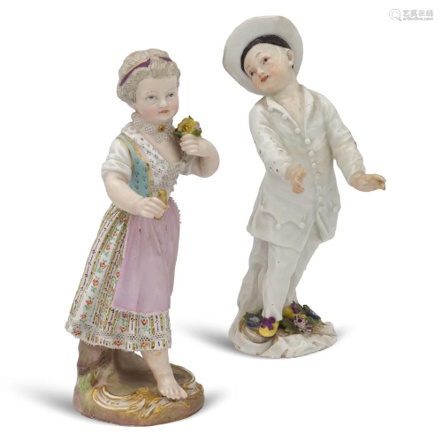 Two polychrome porcelain figures Germany, 19th century