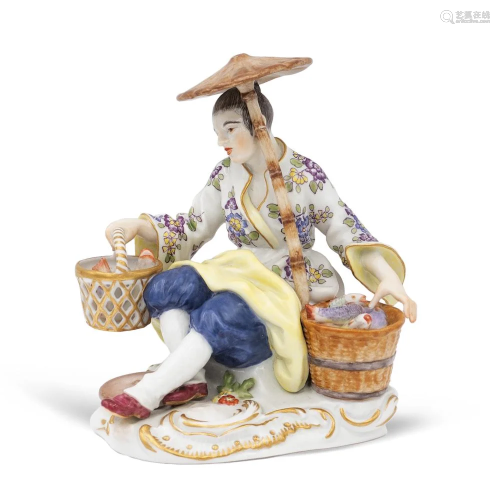 Meissen, polychrome porcelain group