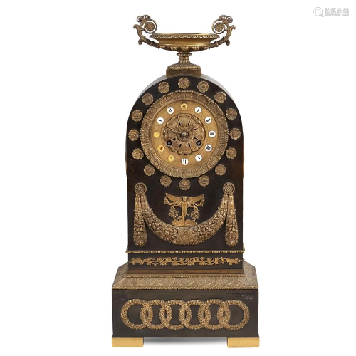 Gilt bronze mantel clock France, 19th century