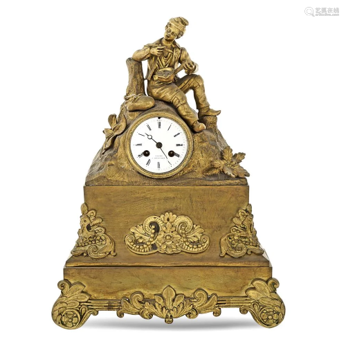 Gilt metal mantel clock France, 19th- 20th century