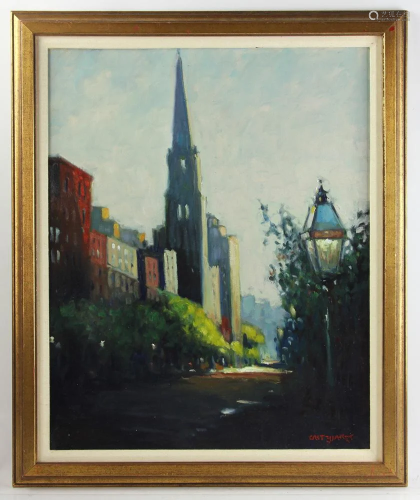 Castellanet, Boston Scene, Oil on Canvas
