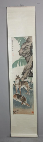 Chinese Scroll of Watercolor Painting