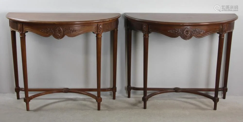 Pair of Regency Carved Mahogany Pier Tables