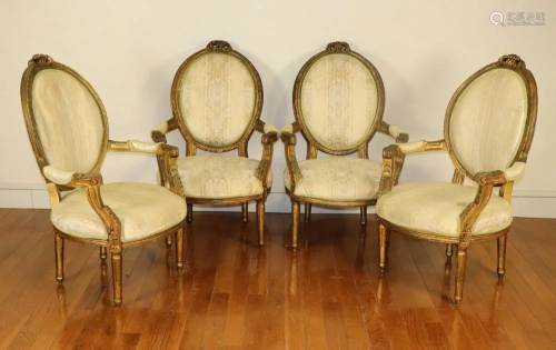 Set of Louis XVI Style Armchairs