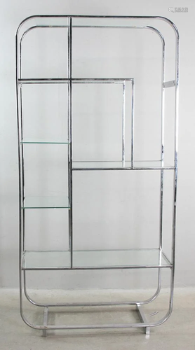 Chrome and Glass Etagere