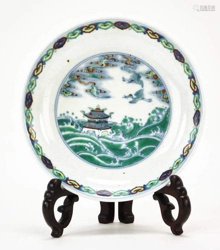 Chinese Famille Rose Dou Glazed Plate